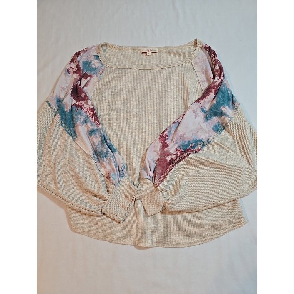 Hailey & Co Waffle Knit Dolman Sleeves Womens Size L - Picture 3 of 10